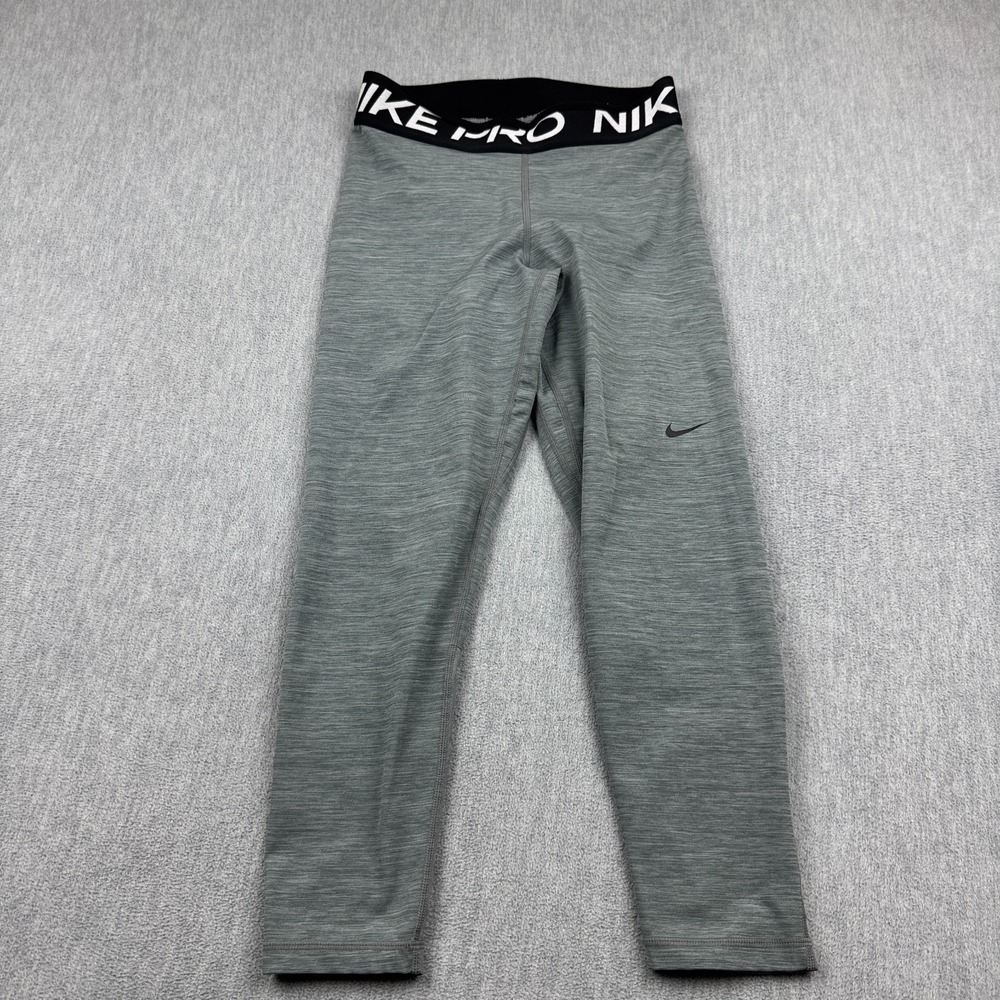 Nike Pro Leggings Women Small Green‎ Capri 365 Cropped 22" Athletic Yoga Gym